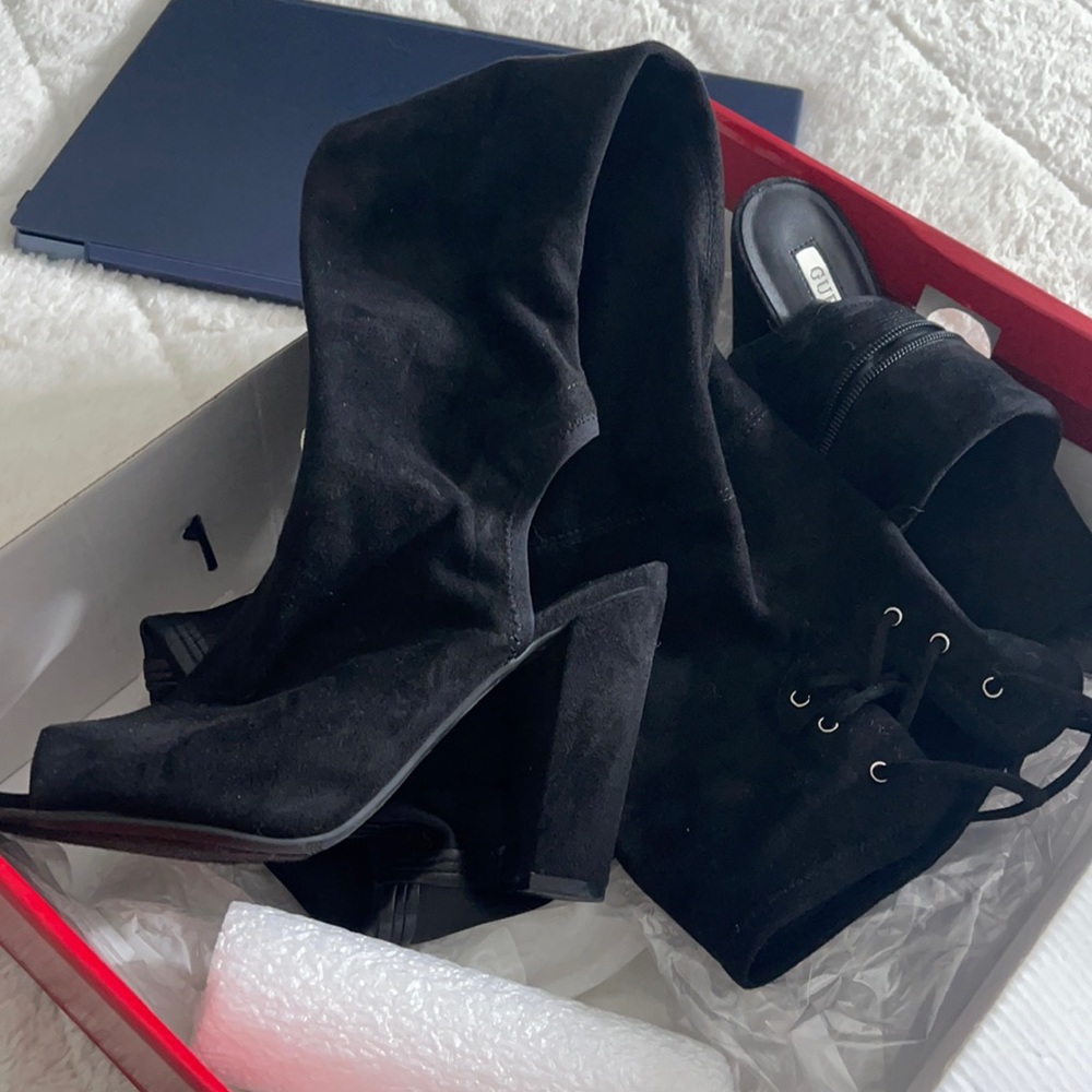 Guess thigh high boots with heel